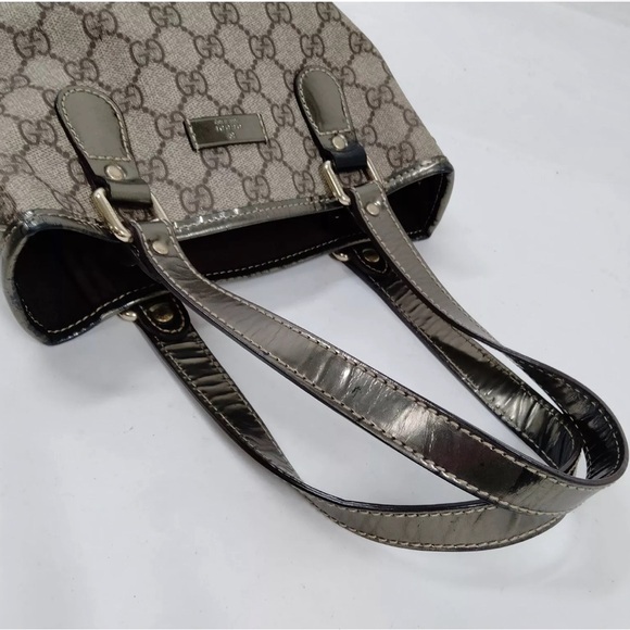 Gucci GG Supreme Coated Canvas Medium Metallic Tote bag EUC - Picture 3 of 10
